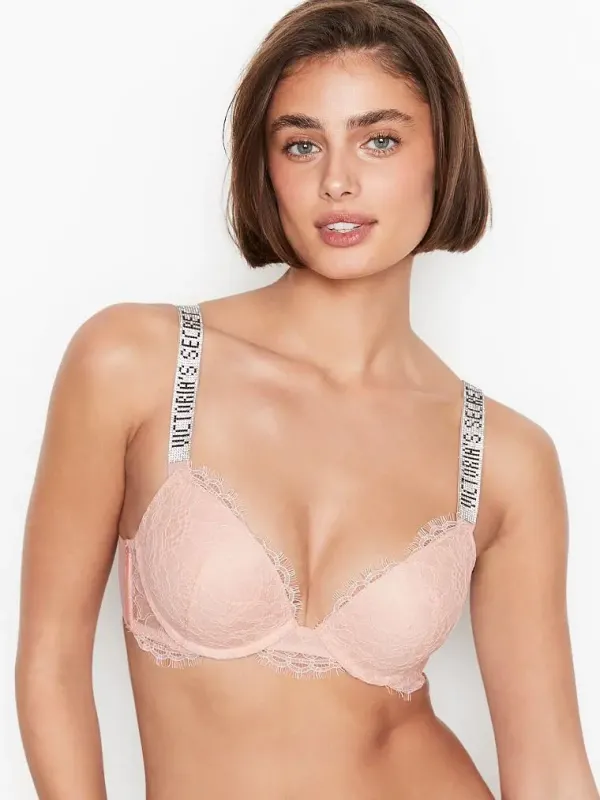 Комплект Бюстгальтер пуш-ап Embellished Strap & Трусики Lace Logo Strap Very Sexy Victoria's Secret