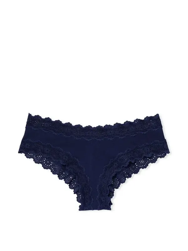 Бавовняні трусики чіки з мереживом Victoria's Secret