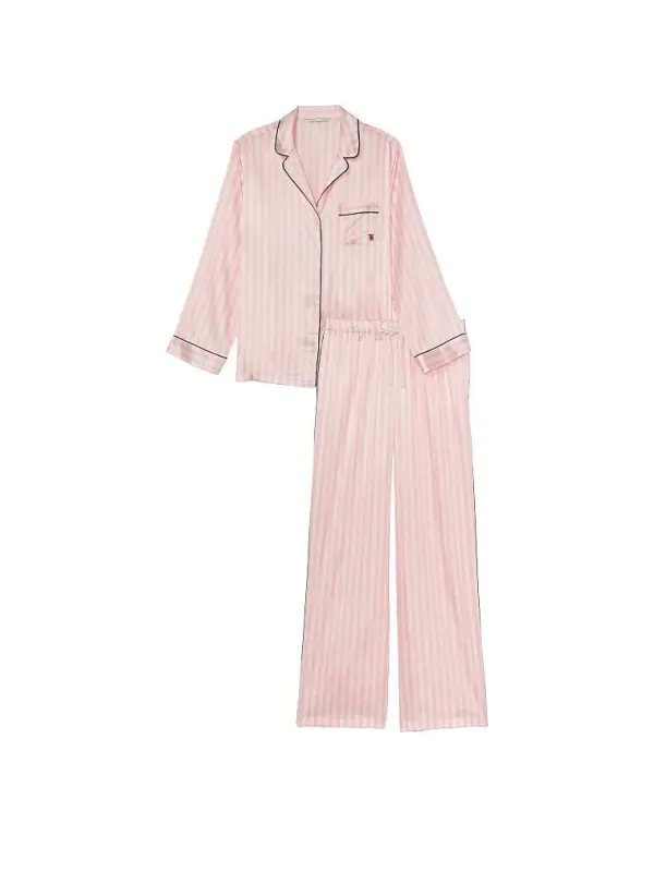 Атласна піжама з штанами Satin Long PJ Set Victoria's Secret