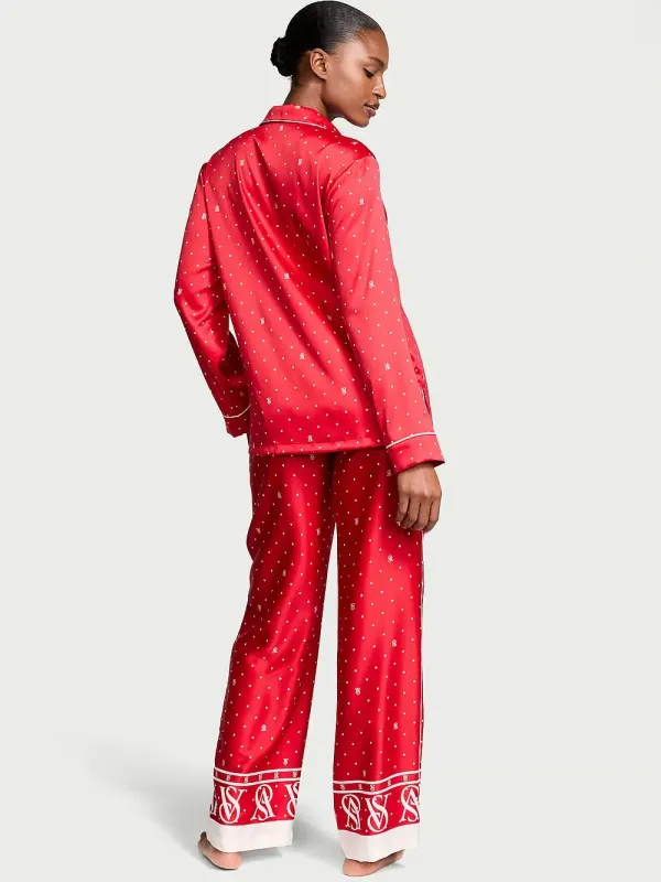 Атласна піжама з штанами Glazed Satin Long PJ Set Victoria's Secret