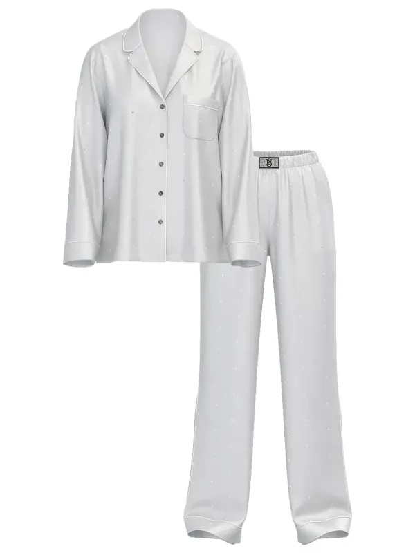 Атласна піжама з штанами Glazed Satin Dew Drop Long PJ Set Victoria's Secret