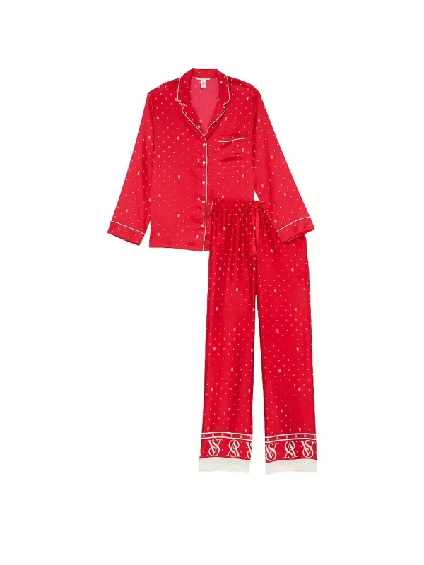 Атласна піжама з штанами Glazed Satin Long PJ Set Victoria's Secret
