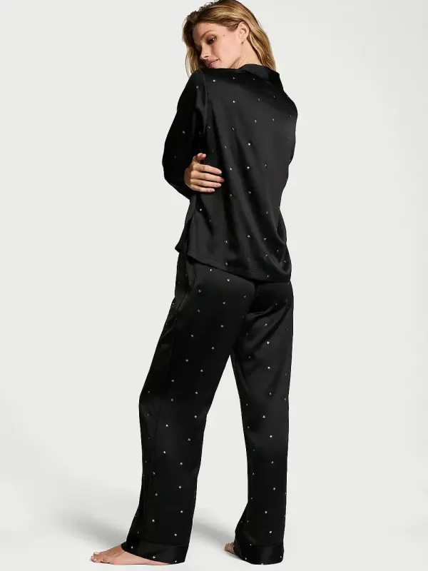 Атласна піжама зі штанами Glazed Satin Dew Drop Long PJ Set Victoria's Secret