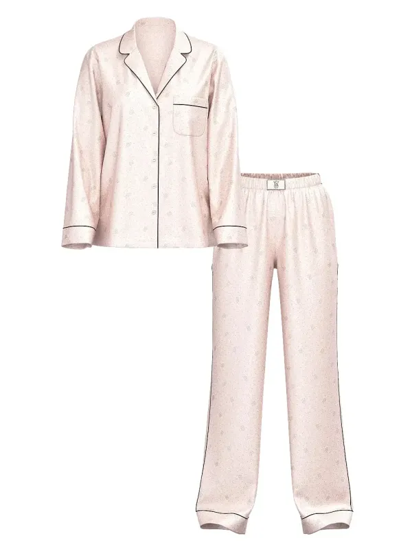 Атласна піжама з штанами Glazed Satin Dew Drop Long PJ Set Victoria's Secret