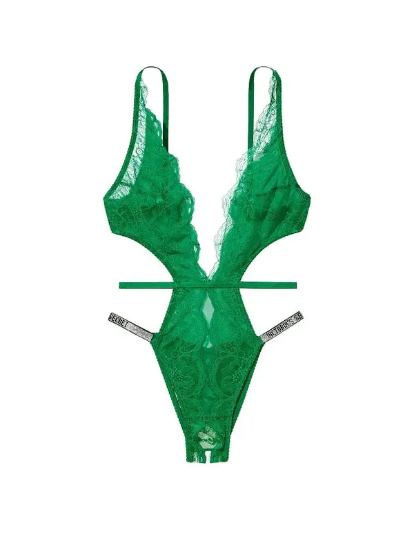 Мереживне боді Crotchless Shine Strap Teddy Victoria's Secret