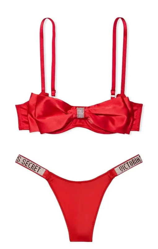 Комплект Бюстгальтер балконет Wicked & Трусики Logo Strap Shine Victoria's Secret