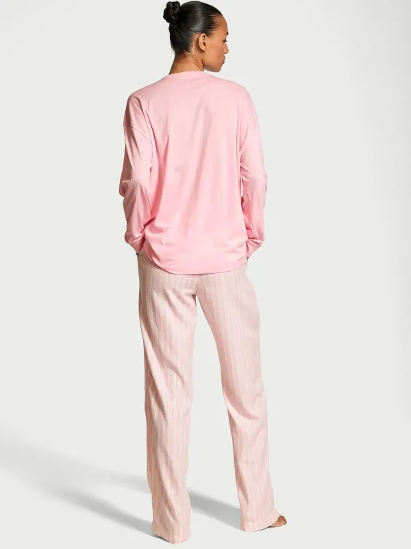 Бавовняна піжама з штанами Long-Sleeve Tee-Jama Set Victoria's Secret