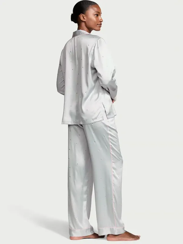 Атласна піжама з штанами Glazed Satin Dew Drop Long PJ Set Victoria's Secret