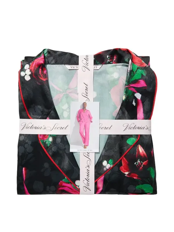 Атласна піжама з штанами Satin Long PJ Set Victoria's Secret