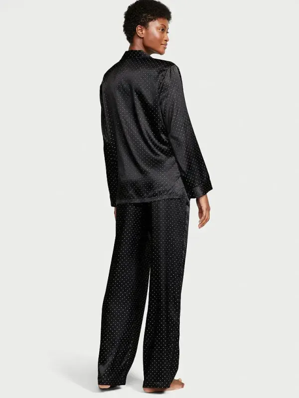 Атласна піжама з штанами Satin Long PJ Set Victoria's Secret