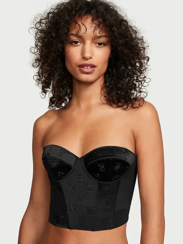 Атласне бюстьє демі Shine Logo Corset Victoria's Secret