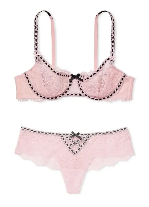 Комплект Бюстгальтер балконет Wicked & Трусики тонг Ribbon Slot DREAM ANGELS Victoria's Secret
