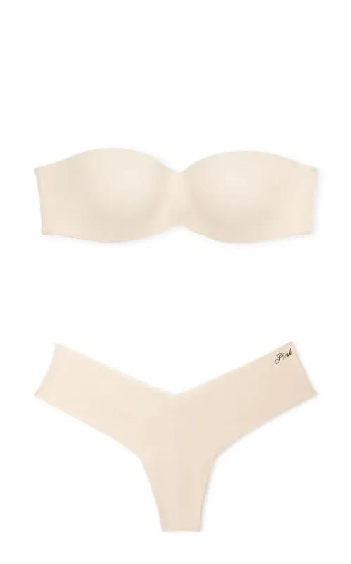 Комплект Бюстгальтер демі мультивей & Трусики стрінги Wear Everywhere Pink Victoria's Secret