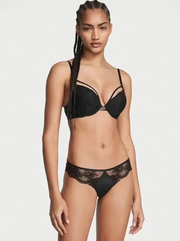 Комплект Бюстгальтер пуш-ап & Трусики тонг Lace-trim Very Sexy Victoria's Secret