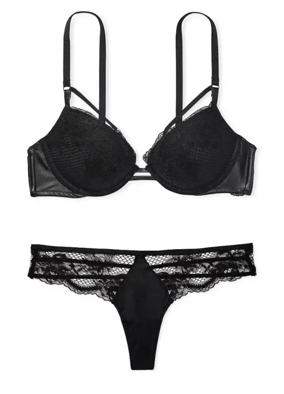 Комплект Бюстгальтер пуш-ап & Трусики тонг Lace-trim Very Sexy Victoria's Secret