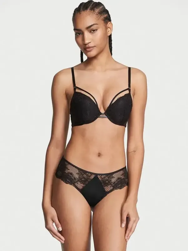 Комплект Бюстгальтер пуш-ап & Трусики тонг Lace-trim Very Sexy Victoria's Secret