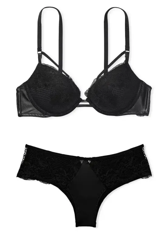 Комплект Бюстгальтер пуш-ап & Трусики тонг Lace-trim Very Sexy Victoria's Secret